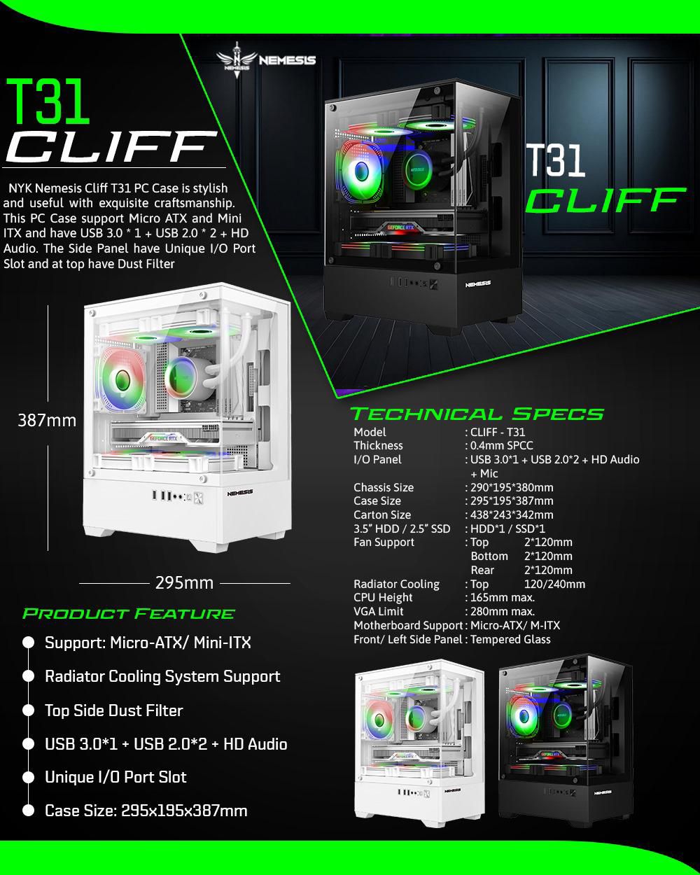 CASSING GAMING NEMESIS CLIFF T31 WHITE